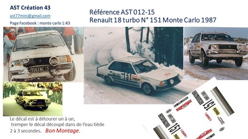 Decal renault 18 - 1, 43